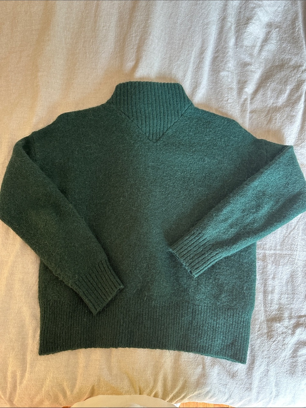 Madewell Dark Green Ribbed Turtleneck Sweater